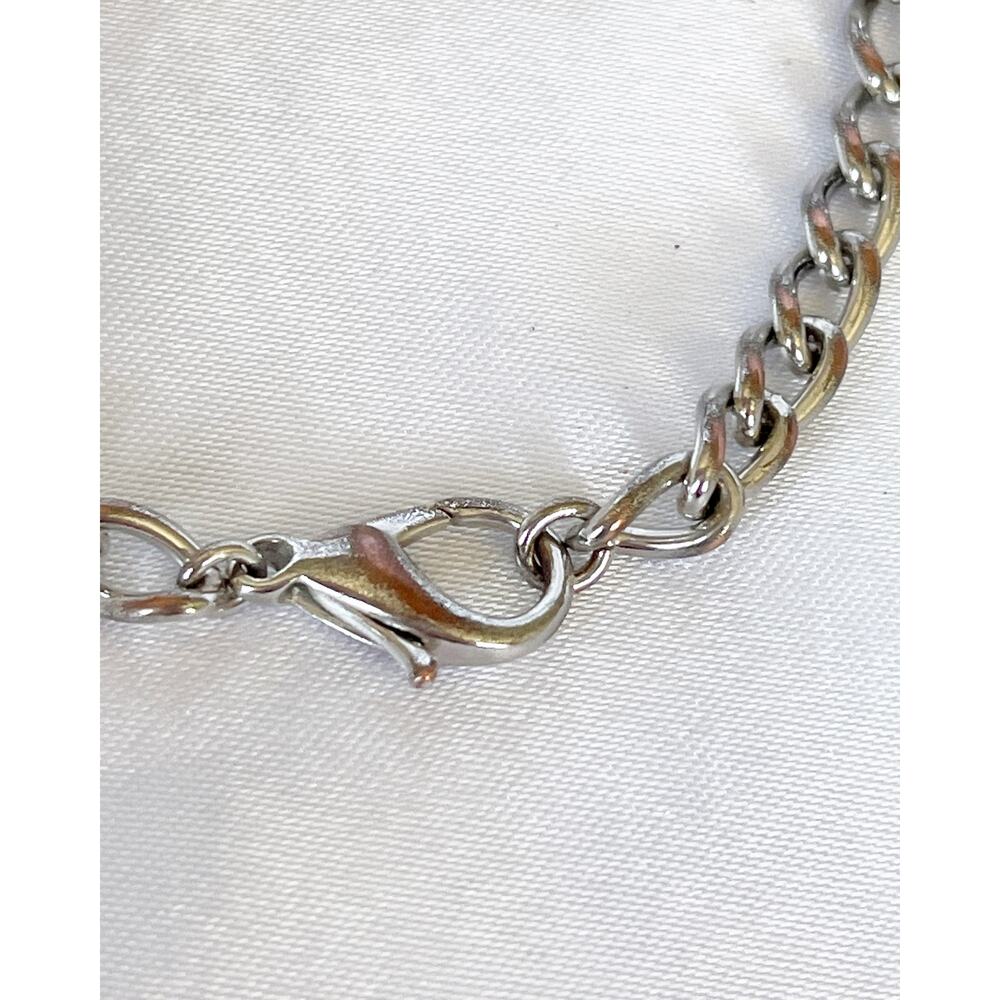 CHRISTIAN DIOR ID Bracelet Vintage SilverPlated Curb Chain Rectangular Dior Logo - Picture 8 of 10